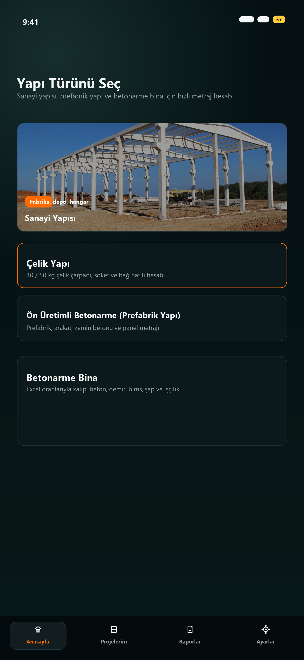 MSB Metraj AI yapı bazlı metraj ekranı